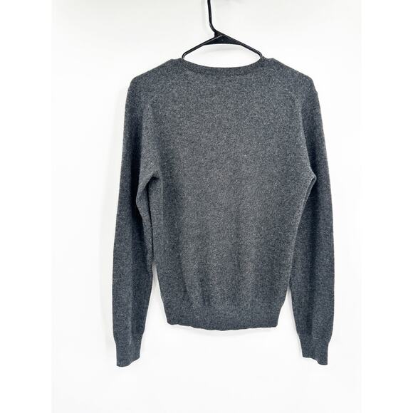 Brunello Cucinelli Men’s Charcoal Gray V-Neck Cashmere Pullover Sweater Size M - Picture 3 of 4